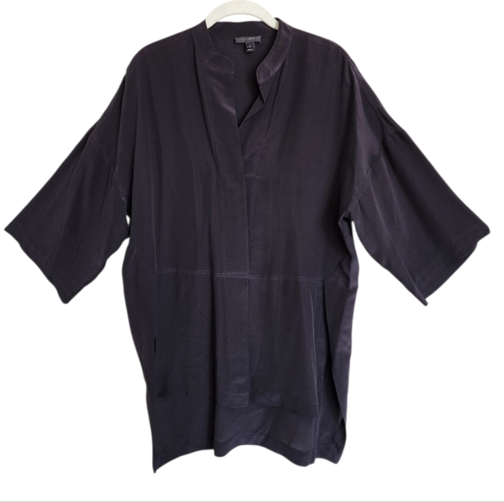 J. Crew Tunic 100% Silk Classic Black  Size S - Picture 9 of 15